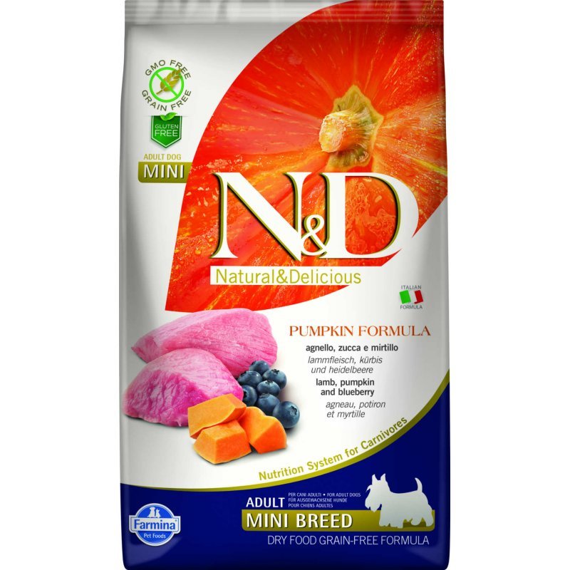 ND-Grain-Free-PUMPKIN-2-5kg-Adult-Mini-LAMb-800x800h N&D Grain Free Adult Mini Lamb