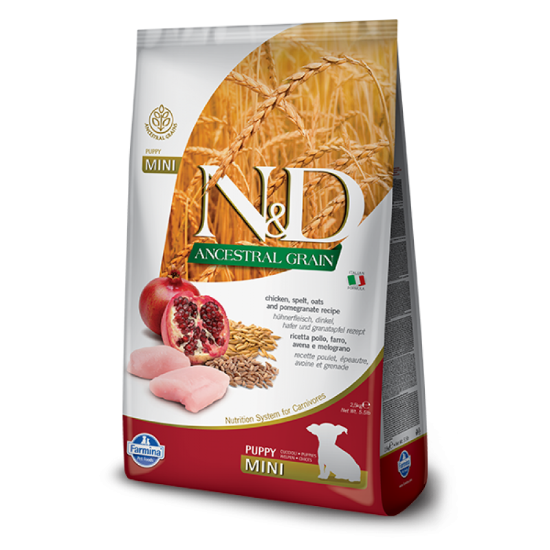 nd-ancestral-puppy-mini-chicken-spel-pomegranate-800x800h N&D Low Grain Puppy Mini Chicken