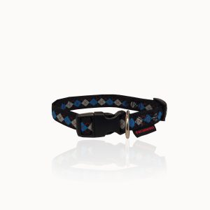 DOG COLLAR ROMB BLACK M 2 X 32-50CM
